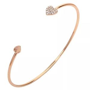 Sweet love heart golden bangle bracelet